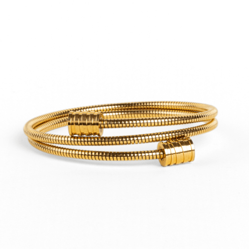 Bracelete Twister Regulável Banhado em Ouro 18k